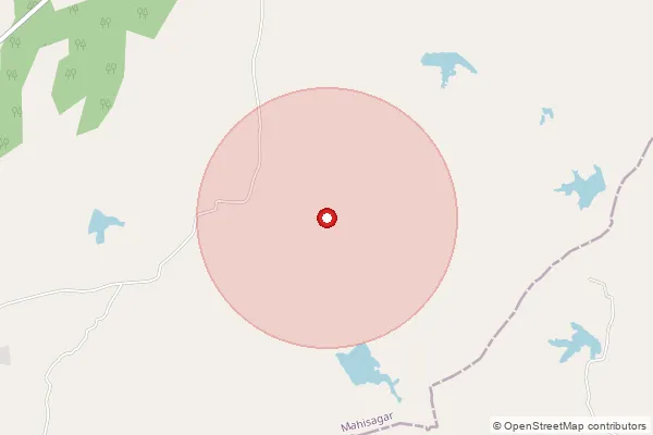 Map showing approximate area covered by Pincode 391160 — Sukal Bo, Chhotaudepur