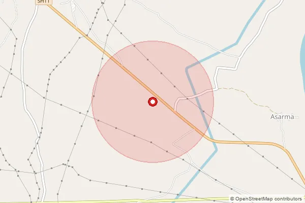 Map showing approximate area covered by Pincode 391250 — Achisara Bo, Vadodara