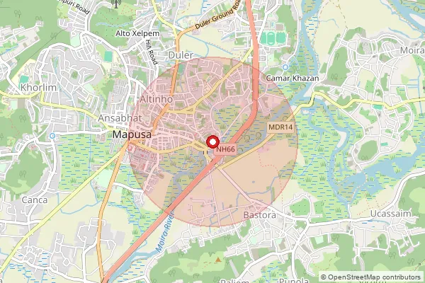 Map showing approximate area covered by Pincode 391310 — Karodia Bo, Vadodara