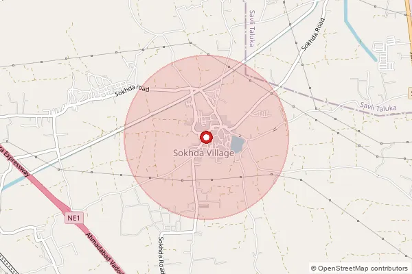 Map showing approximate area covered by Pincode 391745 — Pilol Bo, Vadodara