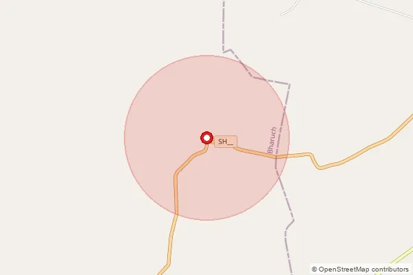 Map showing approximate area covered by Pincode 391810 — Kareli Bo, Bharuch