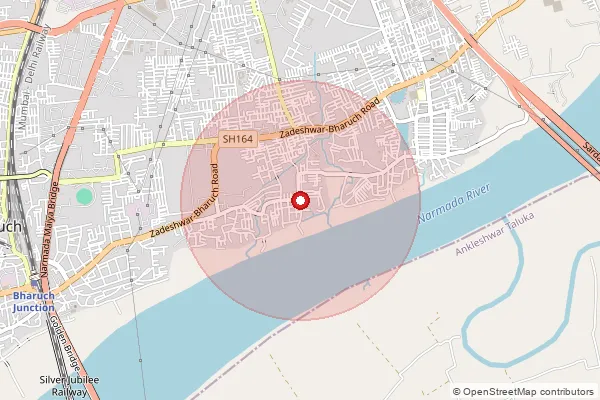 Map showing approximate area covered by Pincode 392012 — Argama Bo, Bharuch