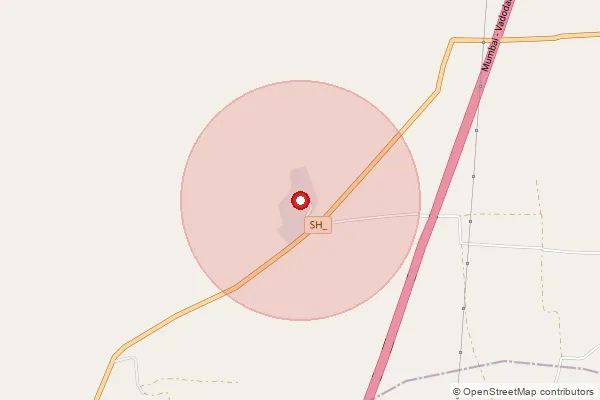 Map showing approximate area covered by Pincode 392025 — Anor Bo, Bharuch