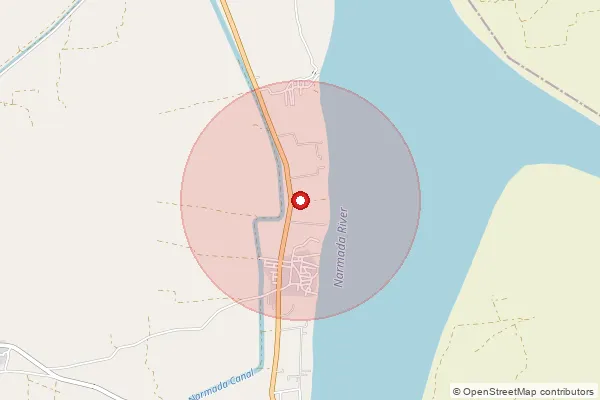 Map showing approximate area covered by Pincode 392030 — Mangleshwar Bo, Bharuch