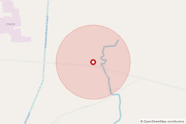 Map showing approximate area covered by Pincode 392040 — Islampur Bo, Bharuch