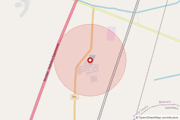 Map showing approximate area covered by Pincode 392230 — Mangrol Bo, Bharuch