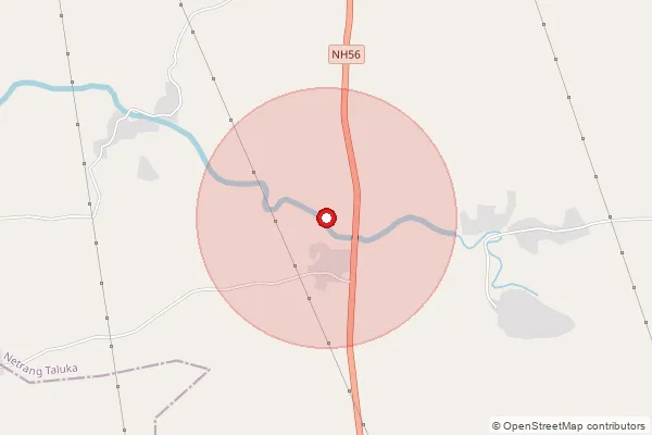 Map showing approximate area covered by Pincode 393130 — Anjoli Bo, Bharuch