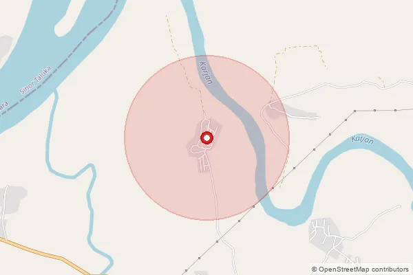Map showing approximate area covered by Pincode 393145 — Hajarpura Bo, Narmada