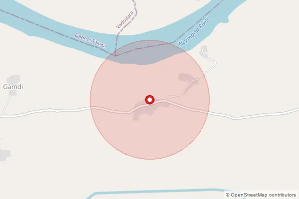 Map showing approximate area covered by Pincode 393150 — Sehrav Bo, Narmada