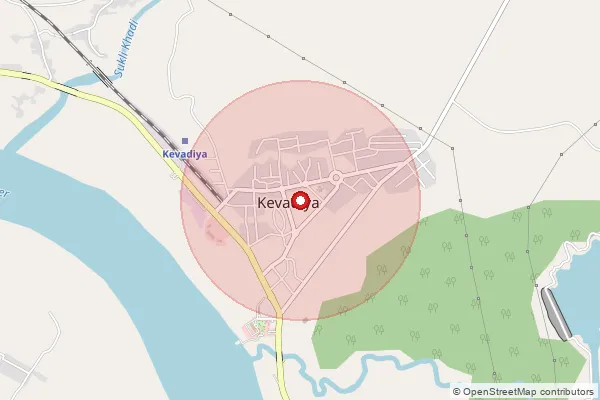 Map showing approximate area covered by Pincode 393151 — Mithivav Bo, Narmada