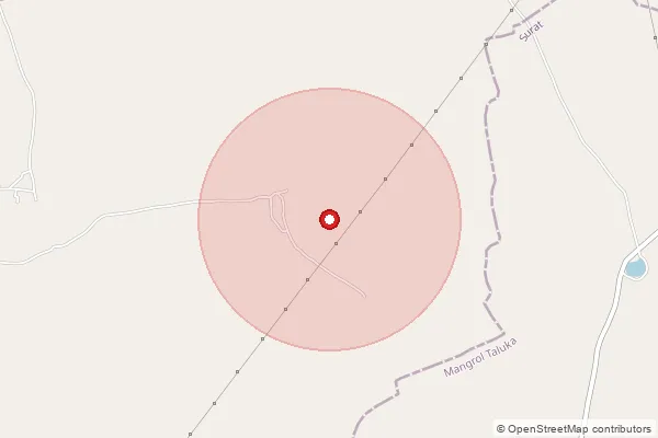 Map showing approximate area covered by Pincode 394115 — Kharod Bo, Bharuch