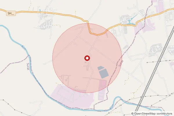 Map showing approximate area covered by Pincode 394120 — Kharach Bo, Bharuch