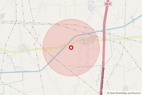 Map showing approximate area covered by Pincode 394170 — Vegi Bo, Surat