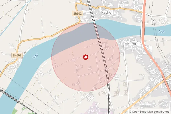 Map showing approximate area covered by Pincode 394190 — Kholvad So, Surat