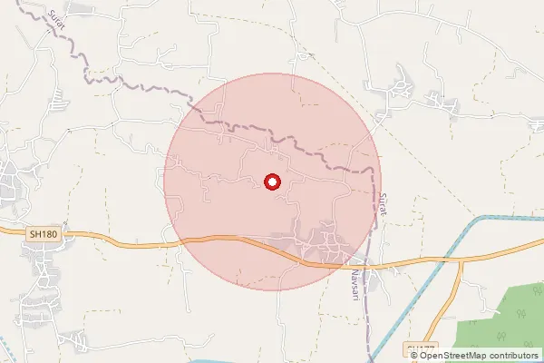 Map showing approximate area covered by Pincode 394245 — Zervavra So, Surat