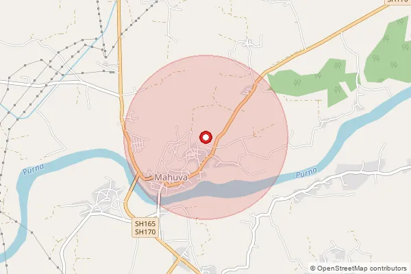 Map showing approximate area covered by Pincode 394250 — Miyapur Bo, Surat