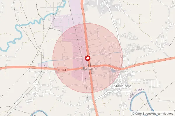 Map showing approximate area covered by Pincode 394310 — Barasadi Bo, Surat