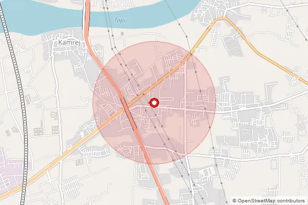 Map showing approximate area covered by Pincode 394320 — Segva Bo, Surat