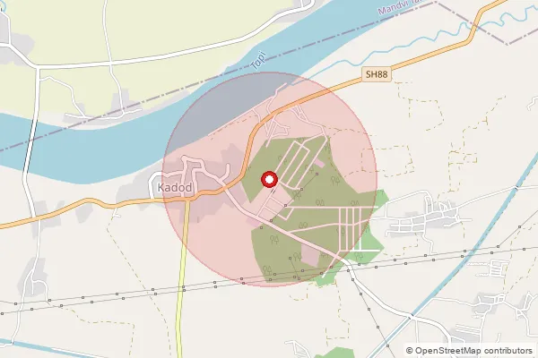 Map showing approximate area covered by Pincode 394335 — Kamlapore Bo, Surat