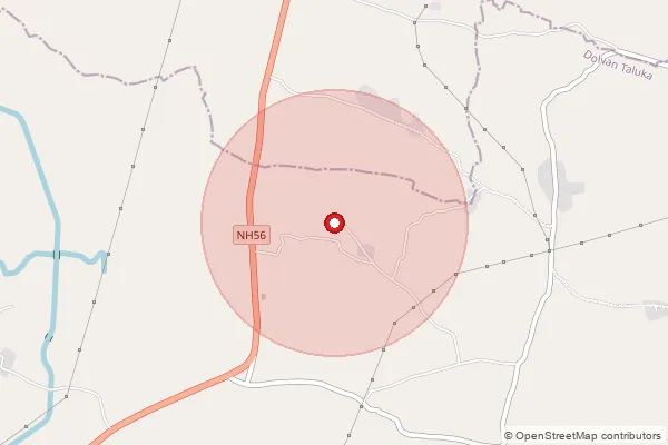 Map showing approximate area covered by Pincode 394365 — Raniamba So, Tapi