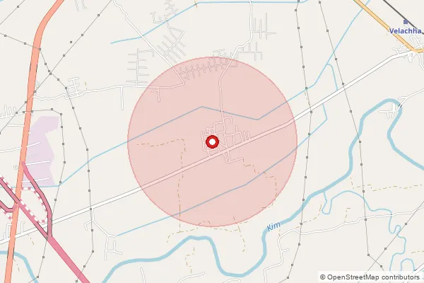 Map showing approximate area covered by Pincode 394405 — Asarma Bo, Surat