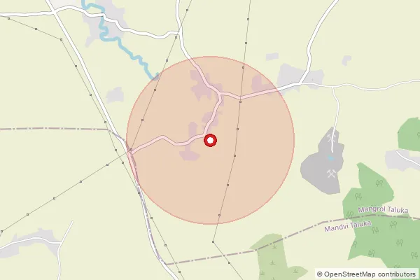 Map showing approximate area covered by Pincode 394430 — Boria Bo, Surat