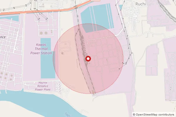 Map showing approximate area covered by Pincode 394515 — Kribhconagar So, Surat