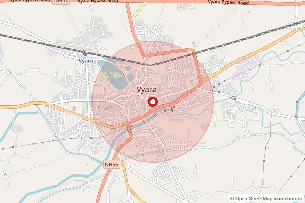 Map showing approximate area covered by Pincode 394651 — Panchpipla Bo, Tapi