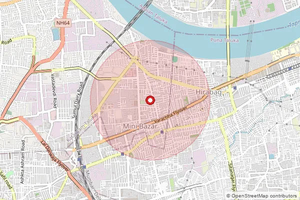 Map showing approximate area covered by Pincode 395006 — Varachha Road So, Surat