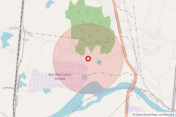 Map showing approximate area covered by Pincode 396020 — Dived Bo, Valsad