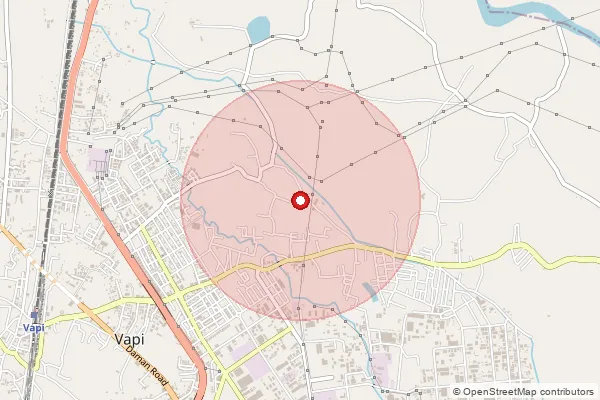 Map showing approximate area covered by Pincode 396030 — Lilapore Bo, Valsad