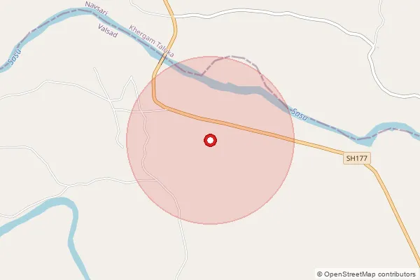 Map showing approximate area covered by Pincode 396051 — Bhavthan Ambosi Bo, Valsad