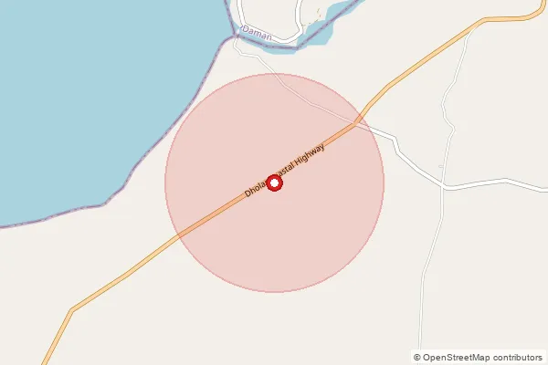 Map showing approximate area covered by Pincode 396105 — Dehli Bo, Valsad