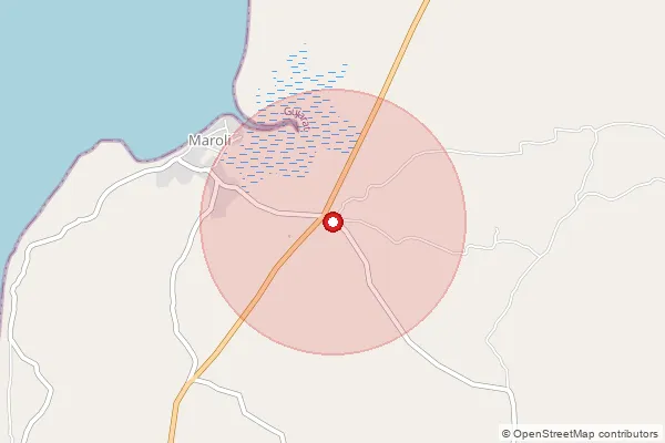 Map showing approximate area covered by Pincode 396130 — Maroli Sanjan So, Valsad