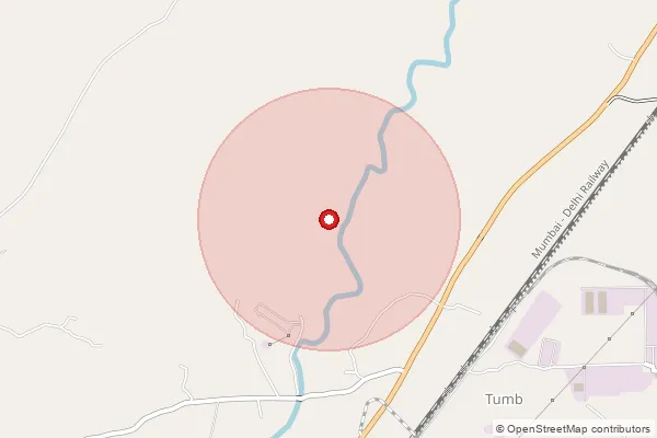 Map showing approximate area covered by Pincode 396150 — Tembhi Bo, Valsad