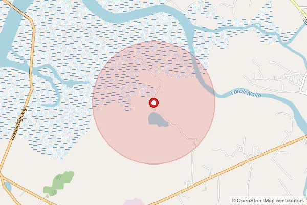 Map showing approximate area covered by Pincode 396170 — Dehri Bo, Valsad
