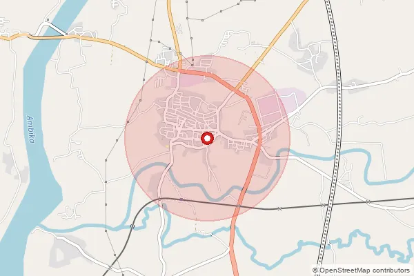 Map showing approximate area covered by Pincode 396360 — Ajrai Bo, Navsari