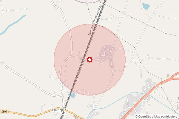 Map showing approximate area covered by Pincode 396375 — Gorgam Bo, Valsad