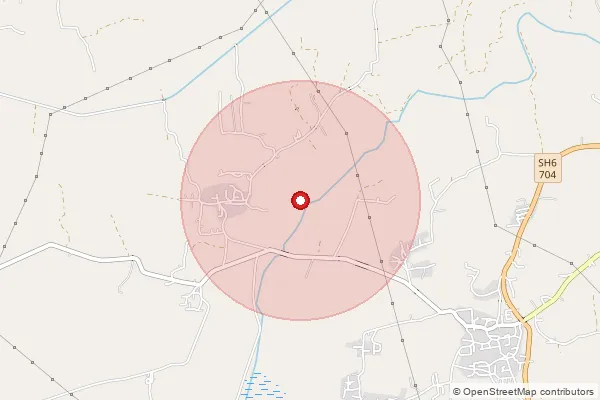 Map showing approximate area covered by Pincode 396406 — Kalthan Bo, Navsari