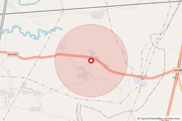 Map showing approximate area covered by Pincode 396409 — Bamanvel Bo, Navsari