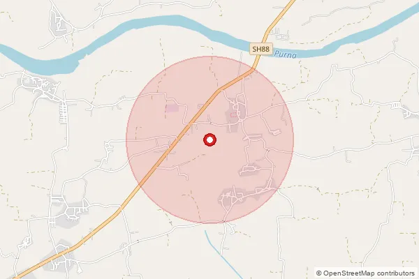 Map showing approximate area covered by Pincode 396418 — Gurukulsupa So, Navsari
