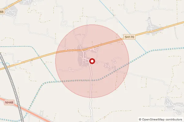 Map showing approximate area covered by Pincode 396463 — Italva Bo, Navsari