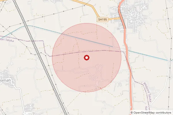 Map showing approximate area covered by Pincode 396475 — Sandalpore Bo, Navsari