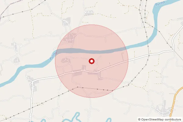 Map showing approximate area covered by Pincode 396510 — Kumkotar Bo, Surat