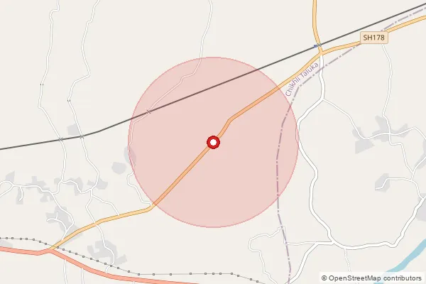 Map showing approximate area covered by Pincode 396570 — Chapaldhara Bo, Navsari