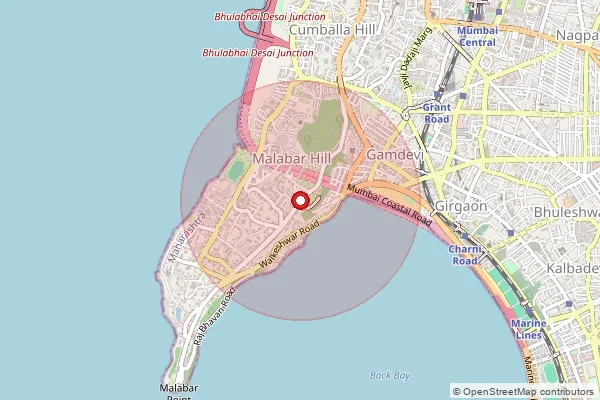 Map showing approximate area covered by Pincode 400006 — Malabar Hill S.O, Mumbai