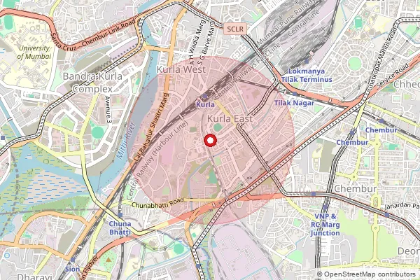 Map showing approximate area covered by Pincode 400024 — Nehru Nagar So, Mumbai Suburban