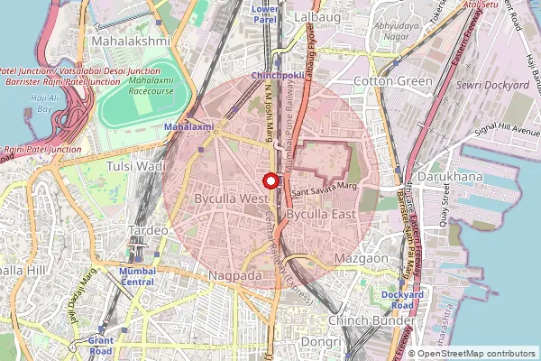 Map showing approximate area covered by Pincode 400027 — V J B Udyan S.O, Mumbai