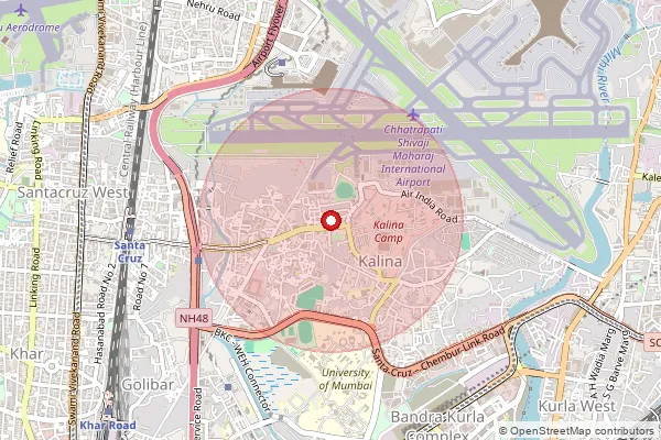 Map showing approximate area covered by Pincode 400029 — A I Staff Colony S.O, Mumbai Suburban