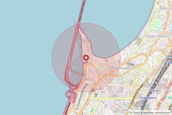 Map showing approximate area covered by Pincode 400030 — Worli Police Camp S.O, Mumbai